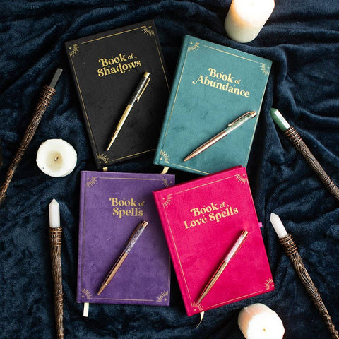 Book Of Shadows Journal with Black Obsidian Crystal Pen