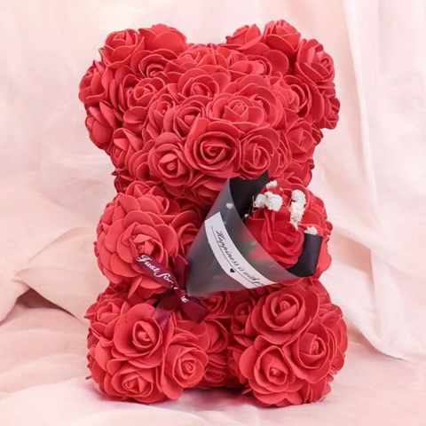 Rose Bear with flowers