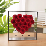 Everlasting Acrylic Rose Display - 16 Real Preserved Roses