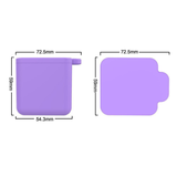 Silicone Container with Lid - Square (100ml): Blue