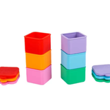 Silicone Container with Lid - Square (100ml): Blue