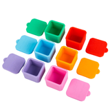 Silicone Container with Lid - Square (100ml): Blue