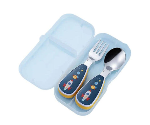 Spoon & Fork Kids Cutlery Set - Rocket
