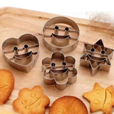 Sandwich/Cookie Cutters - Smile Face - 4 Pieces/ Stainless Steel