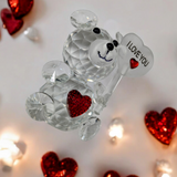 Crystal Clear Glass Bear Statue Ornament