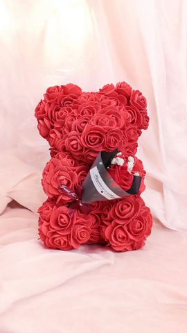 Rose Bear with flowers