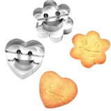 Sandwich/Cookie Cutters - Smile Face - 4 Pieces/ Stainless Steel