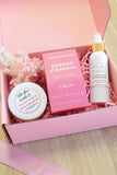 Gift Pack Small: Tin Candle, room spray, florals + shower steamers: Champagne & Strawberries