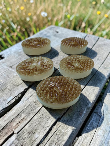 Exfoliating Honeysuckle Honey Soap Bar • Apricot Kernal Honeybee Soap • Handmade Bee Soap • Natural Glycerin • Bee Lover Gift