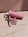 Cute Mini Tumbler Keychain with Handmade Resin Glitter Butterfly & Tassel | Aesthetic Bag Charm, Keychain for Backpack, Water Bottle Accesso