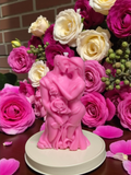 Hand Poured Lovers Candle | Patchouli, Musk & Sandalwood | Hot Pink Pillar 11cm x 7cm