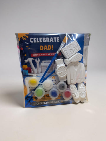 Father's Day Paint Your Own Figurine Craft Kit | DIY Gift for Dad from Kids | Kids Paint Set with Paints and Brush | Handmade Father's Day Keepsake