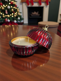 Handpoured Christmas Bauble Candle- Christmas tree scent Red or Silver