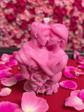 Hand Poured Lovers Candle | Patchouli, Musk & Sandalwood | Hot Pink Pillar 11cm x 7cm