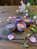 Handmade Mandala Soy Candle - 4cm x 6cm - Lavender, Rose, Lemon, Vanilla Scents