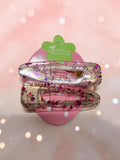 Handmade Pink Glitter Resin Hair Clips Set | Sparkly Gold Alligator Barrettes | Cute Kawaii Hair Accessories for Girls, Teens, & Women