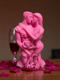 Hand Poured Lovers Candle | Patchouli, Musk & Sandalwood | Hot Pink Pillar 11cm x 7cm