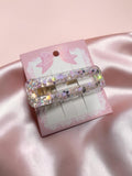 Handmade Glitter Resin Hair Clip | Sparkly Gold Alligator Barrettes | Cute Kawaii Hair Accessories for Girls, Teens, & Women