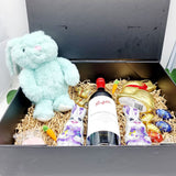 Easter Hamper Red wine with Plush Bunny