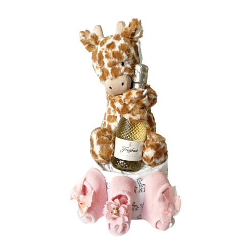 Giraffe Nappy Cake Pink