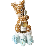 Giraffe Nappy Cake Blue